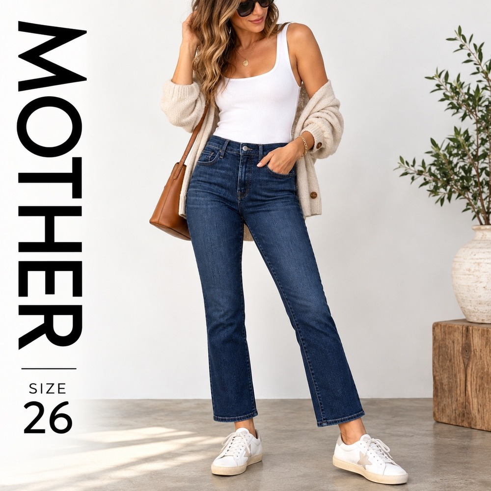 Mother The Insider Ankle Jeans Women 26 Blue Denim Heirloom Mid Rise Bootcut